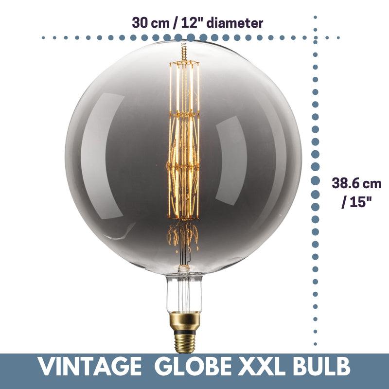 Vintage Oversized GLOBE LED Bulb for Display Table Desk Pendant Light Fixtures-XXL-Titanium-Distinct Designs (London) Ltd