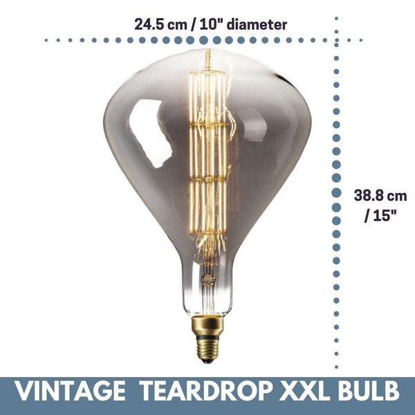 Vintage Oversized TEARDROP LED Bulb for Display Table Desk Pendant Light Fixtures-Distinct Designs (London) Ltd
