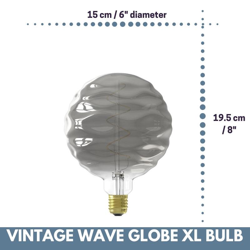 Vintage Oversized WAVE GLOBE LED Bulb for Display Table Desk Pendant Light Fixtures-Distinct Designs (London) Ltd