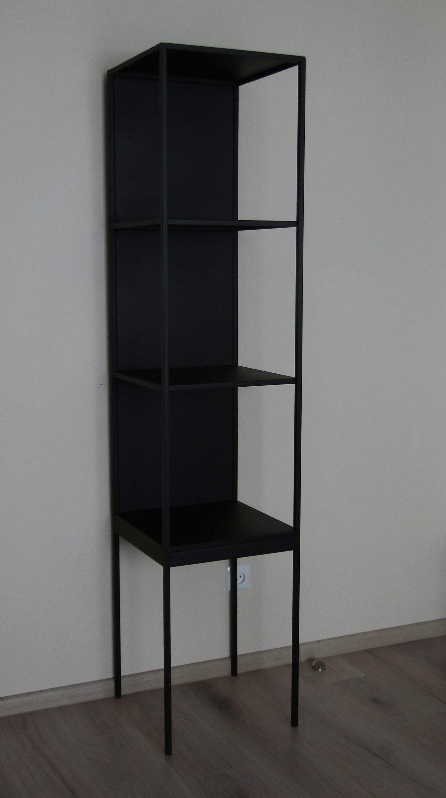 Bespoke Metal Display Cabinet Book Case Shelving Unit 40x180x40cm (LxHxD) in Black-Metal-Distinct Designs (London) Ltd