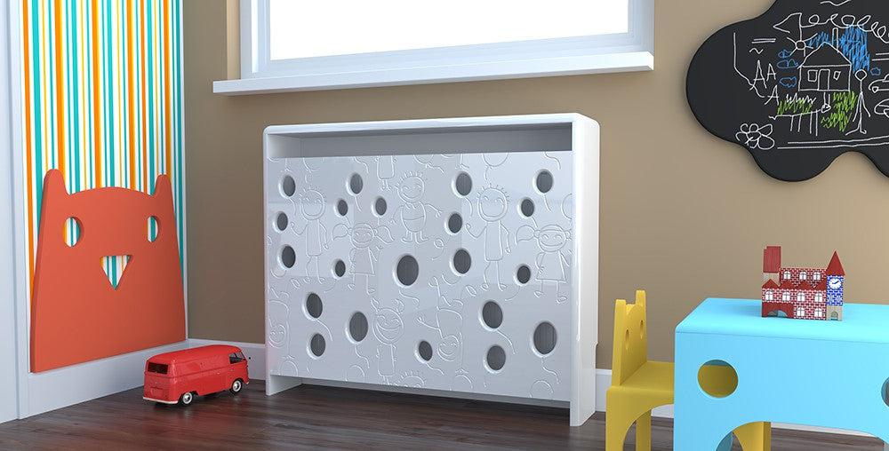 Children Design Radiator Cabinet Heater Cover with Trendy BALLOONS for Kids Bedroom Playroom Nursery-Distinct Designs (London) Ltd