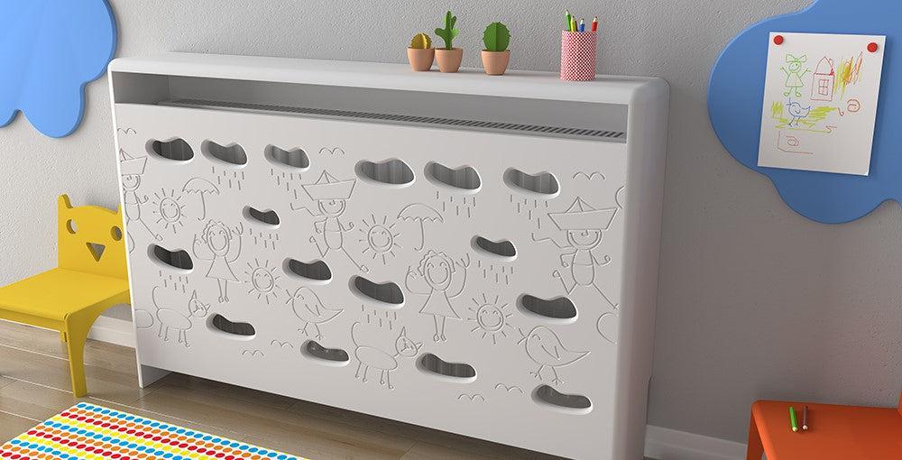 Children Design Radiator Cabinet Heater Cover with Trendy BALLOONS for Kids Bedroom Playroom Nursery-Distinct Designs (London) Ltd