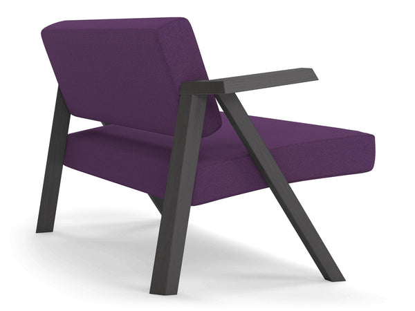 Classic Mid-century Design 2 Seater Sofa Armchair in Deep Purple Fabric-Distinct Designs (London) Ltd