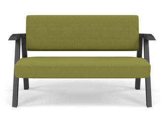 Classic Mid-century Design 2 Seater Sofa Armchair in Lime Green Fabric-Distinct Designs (London) Ltd