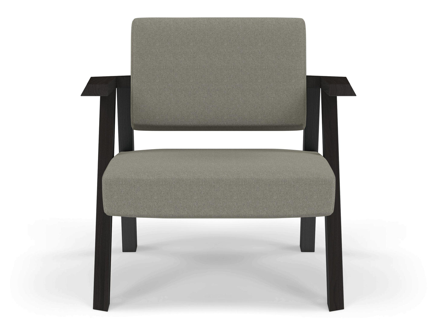 Classic Mid-century Design Armchair in Silver Grey Fabric-Wenge Oak-Distinct Designs (London) Ltd