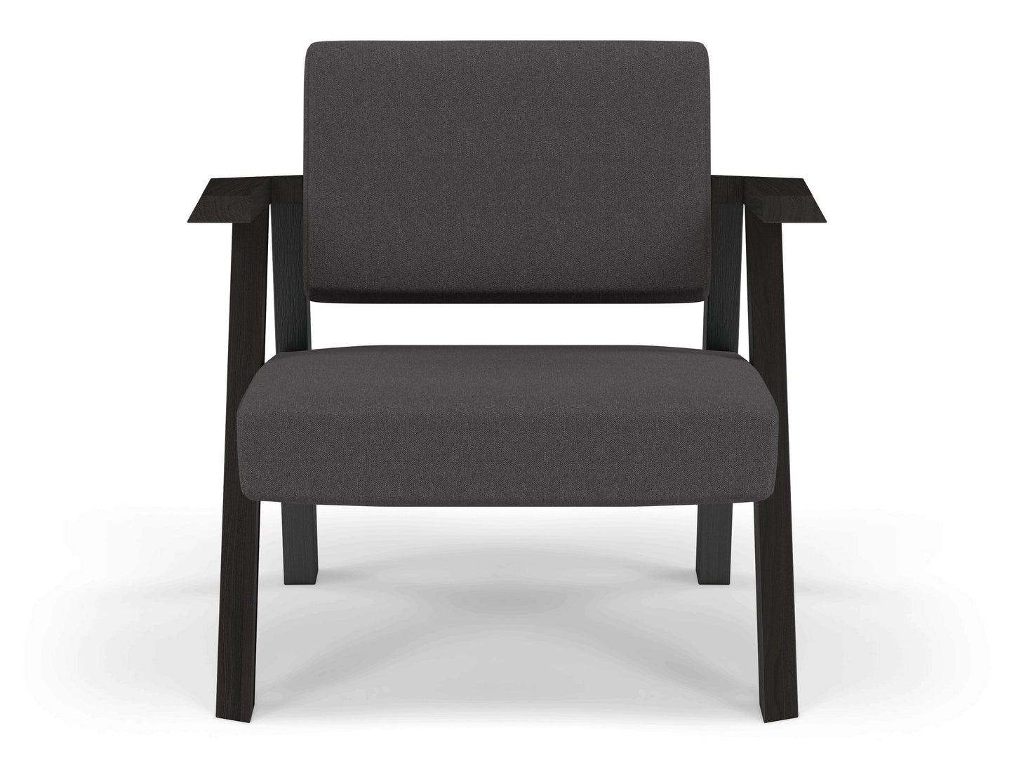 Classic Mid-century Design Armchair in Slate Grey Fabric-Wenge Oak-Distinct Designs (London) Ltd