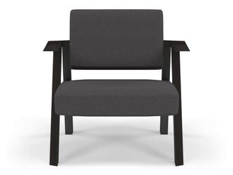 Classic Mid-century Design Armchair in Slate Grey Fabric-Wenge Oak-Distinct Designs (London) Ltd