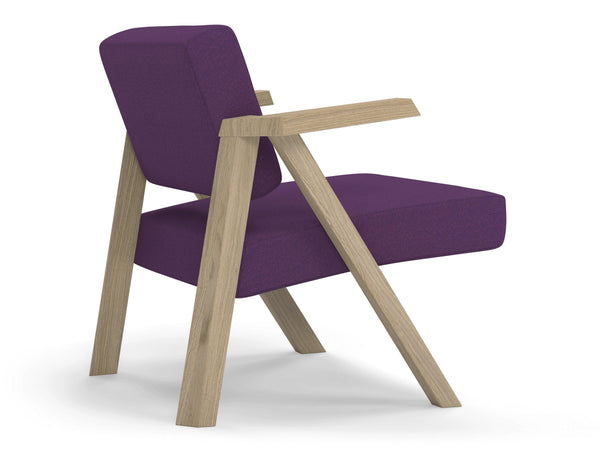 Classic Mid-century Design Armchair in Deep Purple Fabric-Distinct Designs (London) Ltd