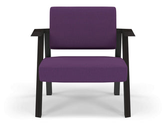 Classic Mid-century Design Armchair in Deep Purple Fabric-Wenge Oak-Distinct Designs (London) Ltd