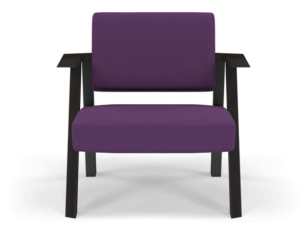 Classic Mid-century Design Armchair in Deep Purple Fabric-Wenge Oak-Distinct Designs (London) Ltd