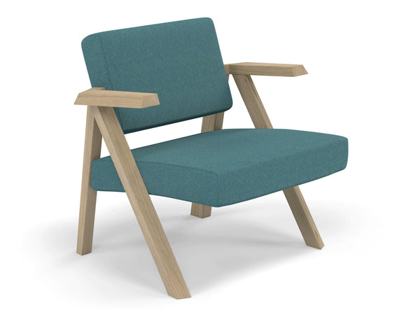 Classic Mid-century Design Armchair in Teal Blue Fabric-Distinct Designs (London) Ltd