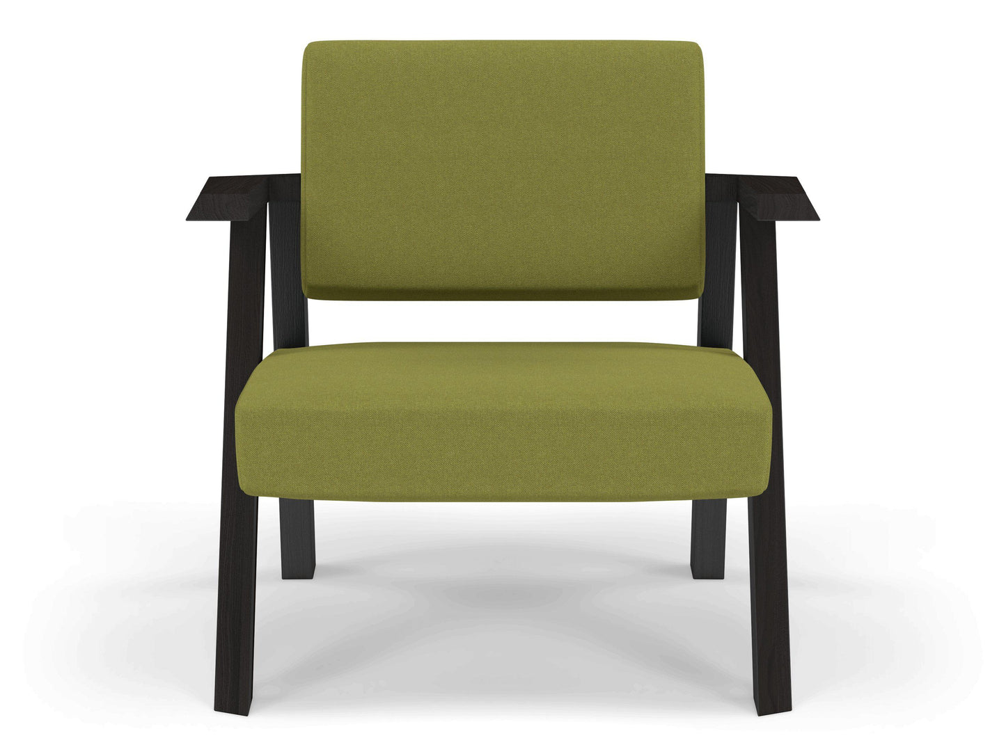 Classic Mid-century Design Armchair in Lime Green Fabric-Wenge Oak-Distinct Designs (London) Ltd