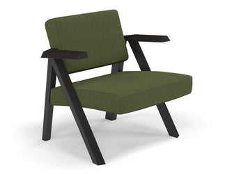 Classic Mid-century Design Armchair in Seaweed Green Fabric-Distinct Designs (London) Ltd