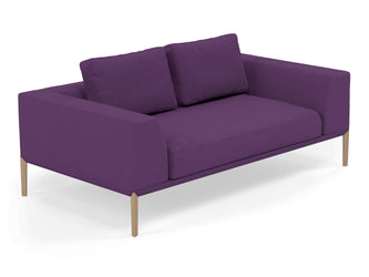 Modern 2 Seater Sofa with Armrests in Deep Purple Fabric-Distinct Designs (London) Ltd