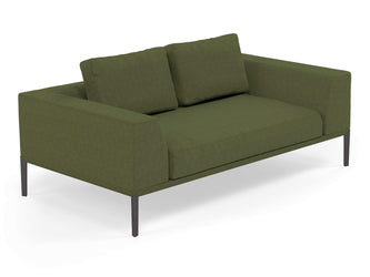 Modern 2 Seater Sofa with 2 Armrests in Seaweed Green Fabric-Distinct Designs (London) Ltd
