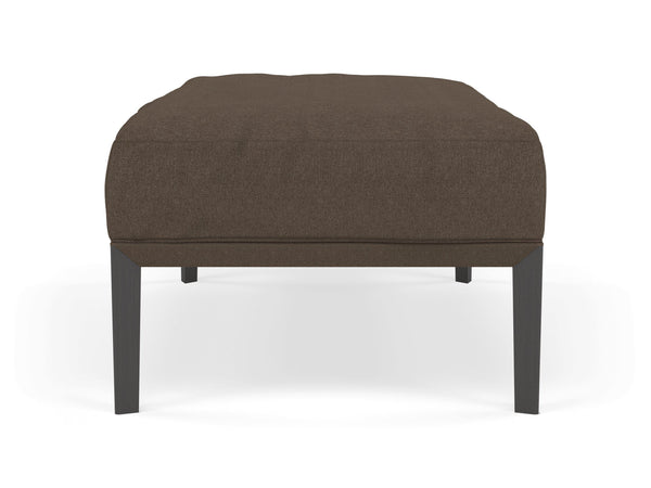 Modern Pouffe Footstool Ottoman Rectangular Seat 103x65cm in Coffee Brown Fabric-Distinct Designs (London) Ltd