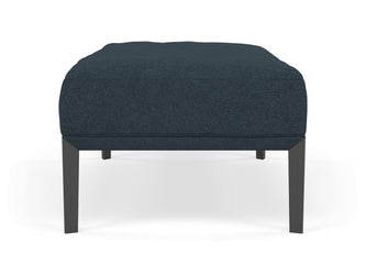 Modern Pouffe Footstool Ottoman Rectangular Seat 103x65cm in Denim Blue Fabric-Distinct Designs (London) Ltd