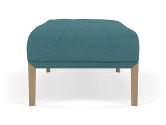 Modern Pouffe Footstool Ottoman Rectangular Seat 103x65cm in Teal Blue Fabric-Distinct Designs (London) Ltd
