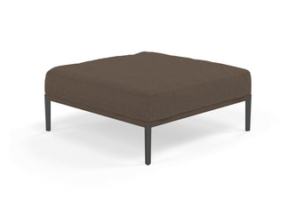 Modern Pouffe Footstool Ottoman Square Seat 103x103cm in Coffee Brown Fabric-Wenge Oak-Distinct Designs (London) Ltd