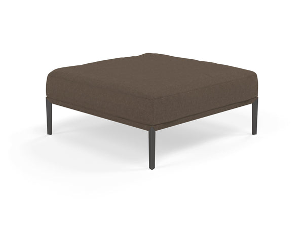 Modern Pouffe Footstool Ottoman Square Seat 103x103cm in Coffee Brown Fabric-Wenge Oak-Distinct Designs (London) Ltd