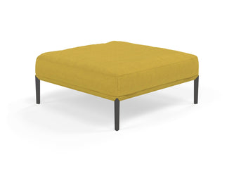 Modern Pouffe Footstools Ottomans Square Seat 103x103cm in Vibrant Mustard Yellow Fabric-Wenge Oak-Distinct Designs (London) Ltd