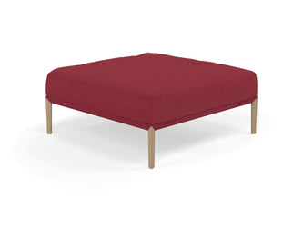 Modern Pouffe Footstools Ottomans Square Seat 103x103cm in Rasberry Red FAbric-Natural Oak-Distinct Designs (London) Ltd