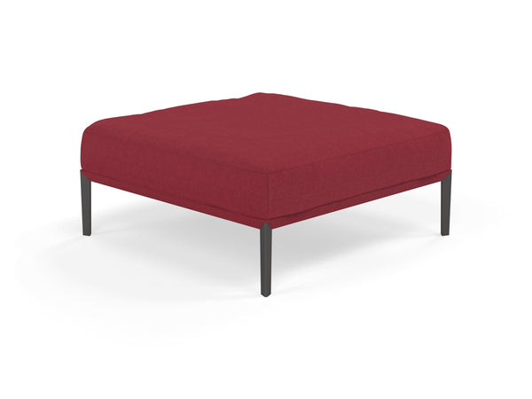 Modern Pouffe Footstools Ottomans Square Seat 103x103cm in Rasberry Red FAbric-Wenge Oak-Distinct Designs (London) Ltd