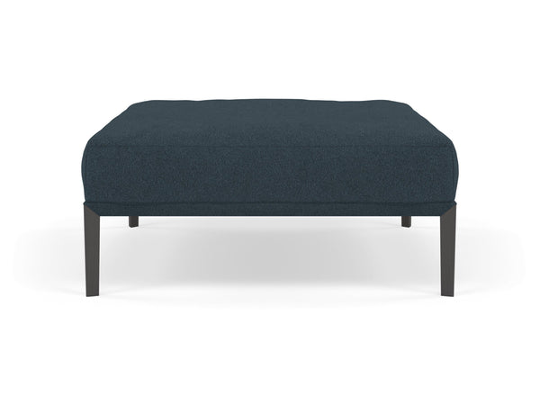 Modern Pouffe Footstool Ottoman Square Seat 103x103cm in Denim Blue Fabric-Distinct Designs (London) Ltd