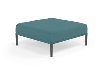 Modern Pouffe Footstools Ottomans Square Seat 103x103cm in Teal Blue Fabric-Wenge Oak-Distinct Designs (London) Ltd