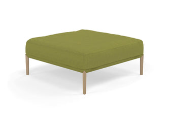 Modern Pouffe Footstools Ottomans Square Seat 103x103cm in Lime Green Fabric-Natural Oak-Distinct Designs (London) Ltd