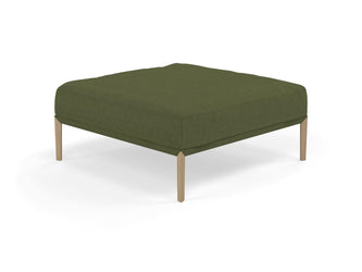 Modern Pouffe Footstools Ottomans Square Seat 103x103cm in Seaweed Green Fabric-Natural Oak-Distinct Designs (London) Ltd