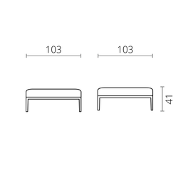 Modern Pouffe Footstools Ottomans Square Seat 103x103cm in Silver Grey Fabric-Distinct Designs (London) Ltd