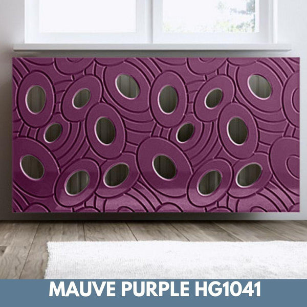 Sophisticated Removable Radiator Heater Cover with bold GALAXY Design HIGH GLOSS Finish & Colours-Mauve Purple Gloss-70x90cm-Distinct Designs (London) Ltd