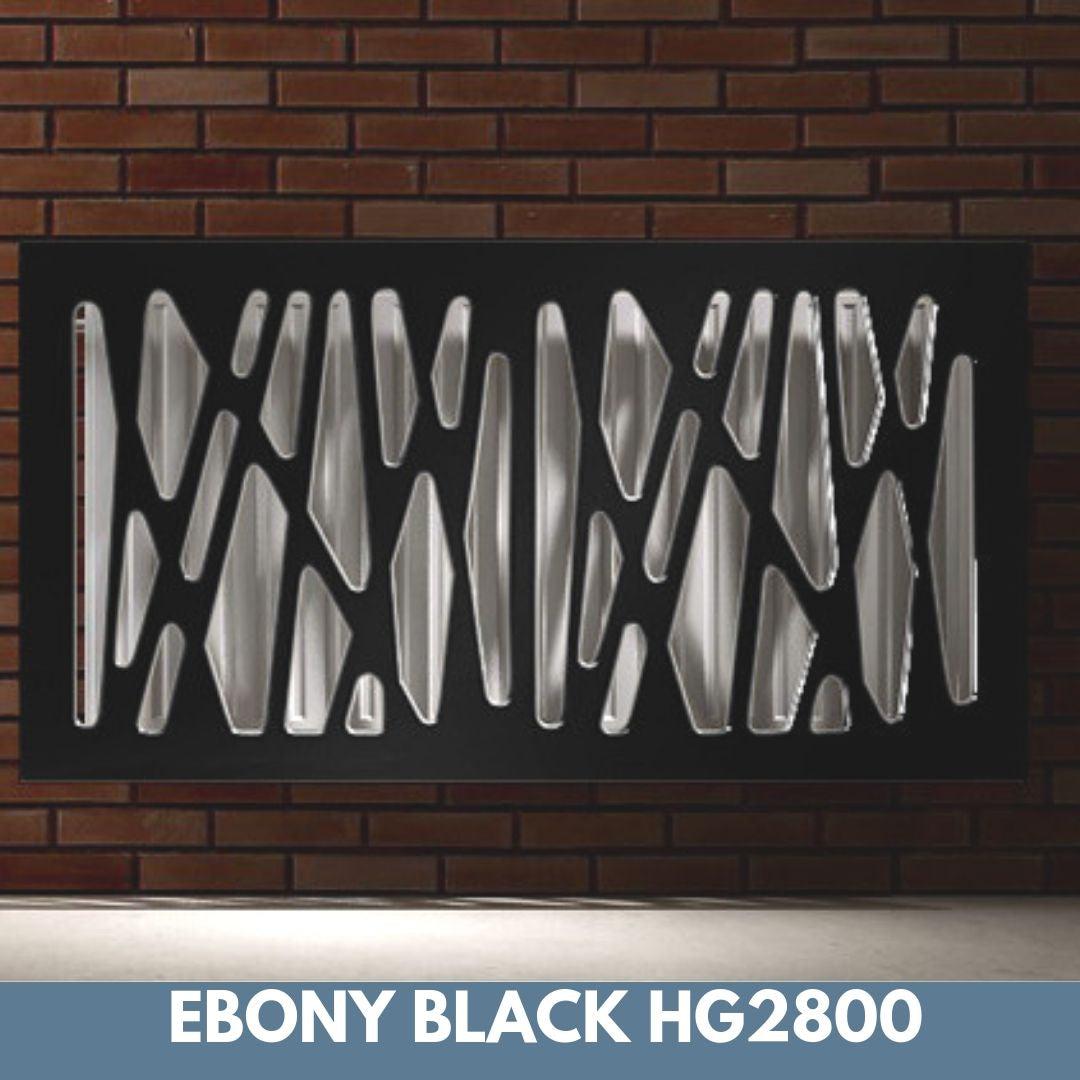 Stunning Removable Radiator Heater Cover with Futuristic GEO Design in HIGH GLOSS Finish & Colours-Ebony Black Gloss-70x90cm-Distinct Designs (London) Ltd