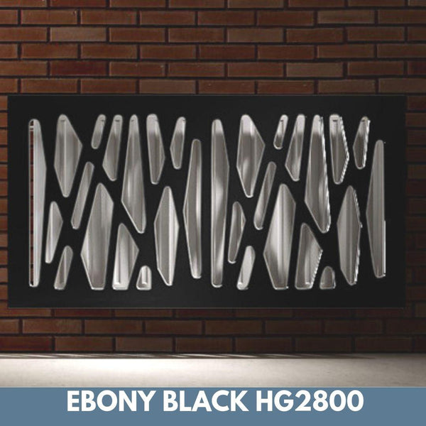 Stunning Removable Radiator Heater Cover with Futuristic GEO Design in HIGH GLOSS Finish & Colours-Ebony Black Gloss-70x90cm-Distinct Designs (London) Ltd