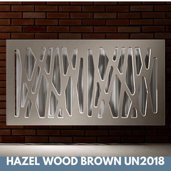 Stunning Removable Radiator Heater Cover with Futuristic GEO Design in SATIN MATT Finish & Colours-Hazel Wood Brown-70x90cm-Distinct Designs (London) Ltd