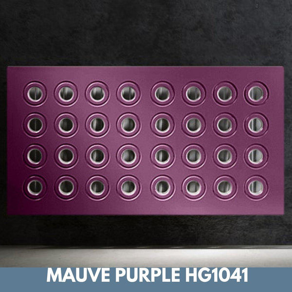 Modern Removable Radiator Heater Cover with Contemporary RINGS Design in HIGH GLOSS Finish & Colours-Mauve Purple Gloss-70x70cm-Distinct Designs (London) Ltd