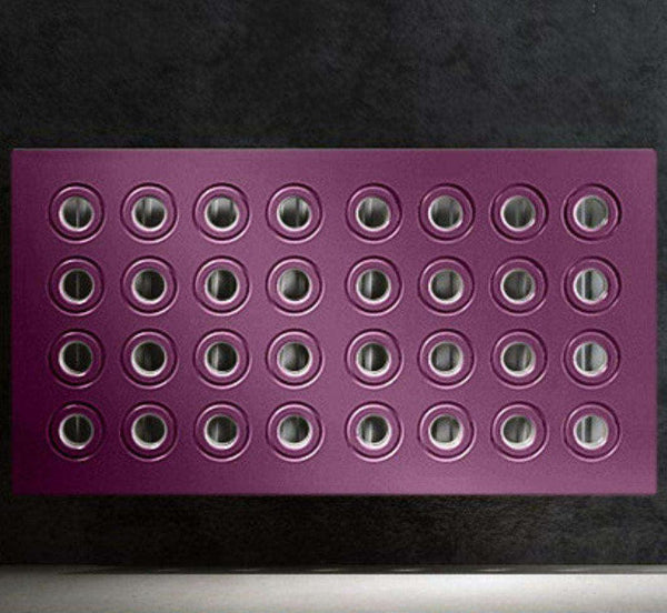 Made to Measure Radiator Heater Cover with Contemporary RINGS Design HIGH GLOSS Finish-Purple-70x70cm-Distinct Designs (London) Ltd