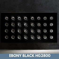 Modern Removable Radiator Heater Cover with Contemporary RINGS Design in HIGH GLOSS Finish & Colours-Ebony Black Gloss-70x70cm-Distinct Designs (London) Ltd