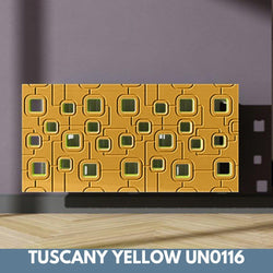 Bespoke Removable Radiator Heater Cover with geometric SATURN Design in SATIN MATT Finish & Colours-Tuscany Yellow Satin-70x90cm-Distinct Designs (London) Ltd