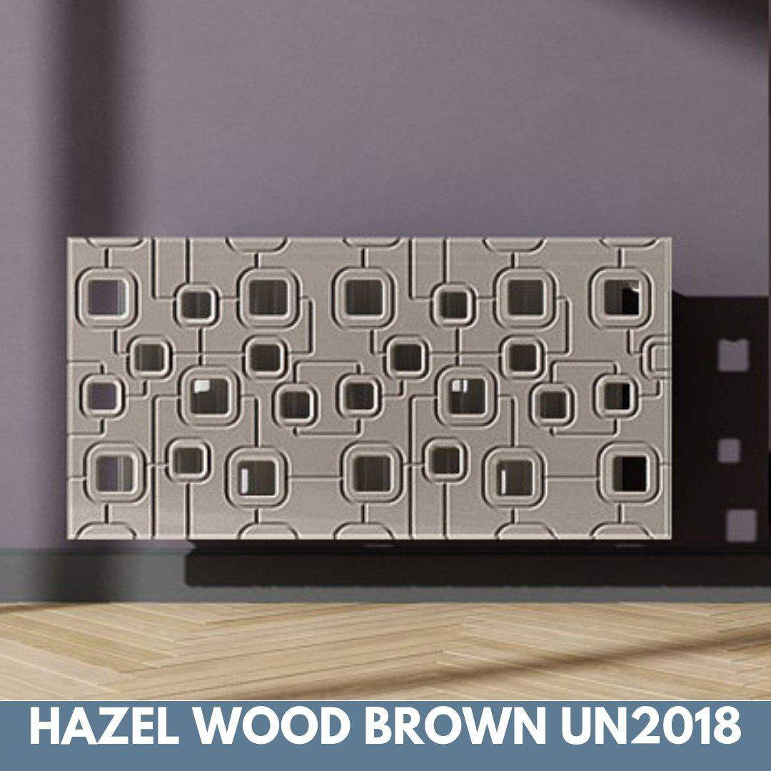 Bespoke Removable Radiator Heater Cover with geometric SATURN Design in SATIN MATT Finish & Colours-Hazel Wood Brown-70x90cm-Distinct Designs (London) Ltd