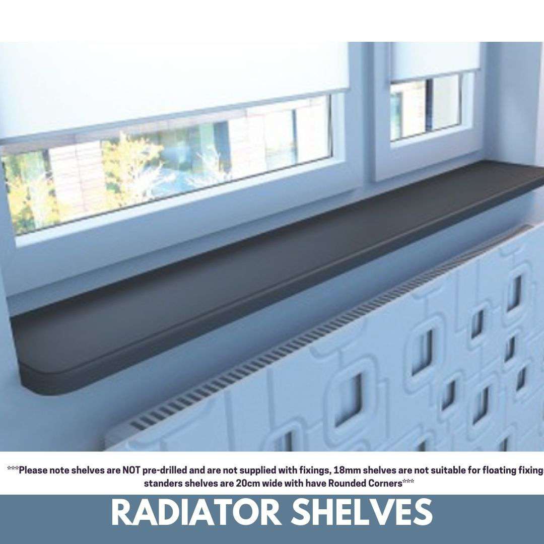 Made to Measure Rounded Radiator Top Shelf Windowsill made with strong 1.8cm thickness material-SlateGray-20x92cm/ 8x36