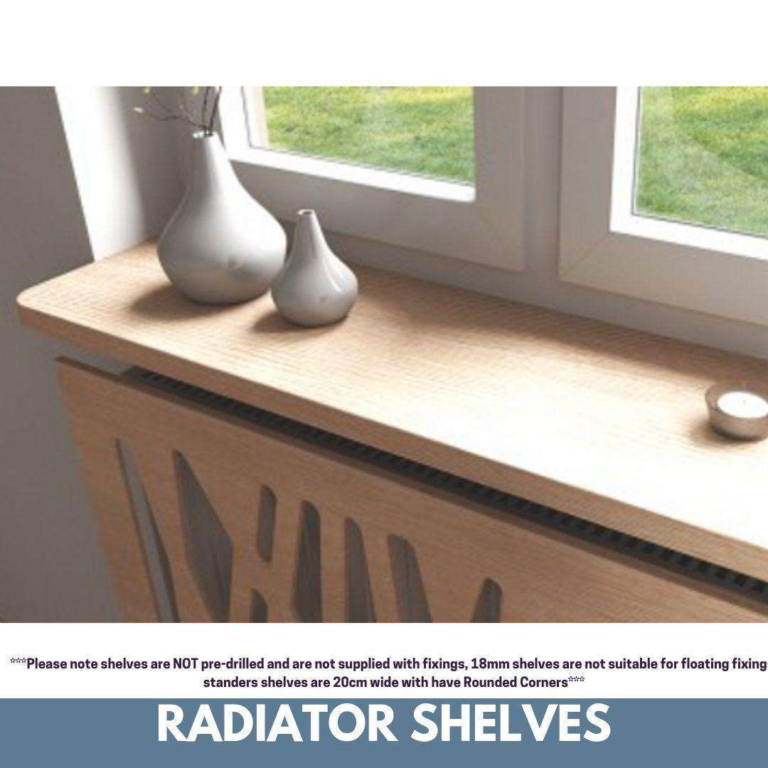 Made to Measure Rounded Radiator Top Shelf Windowsill made with strong 1.8cm thickness material-Oak Wood-20x72cm/ 8x28