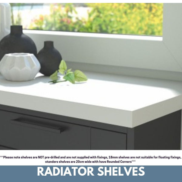 SALE Made to Measure Radiator Top Shelf windowsill White 18 or 28mm Floating Shelves-White-20x90x2.8cm-Distinct Designs (London) Ltd