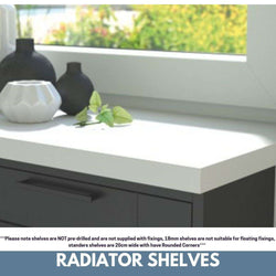 Made to Measure Rounded Radiator Top Shelf Windowsill made with strong 1.8cm thickness material-Distinct Designs (London) Ltd