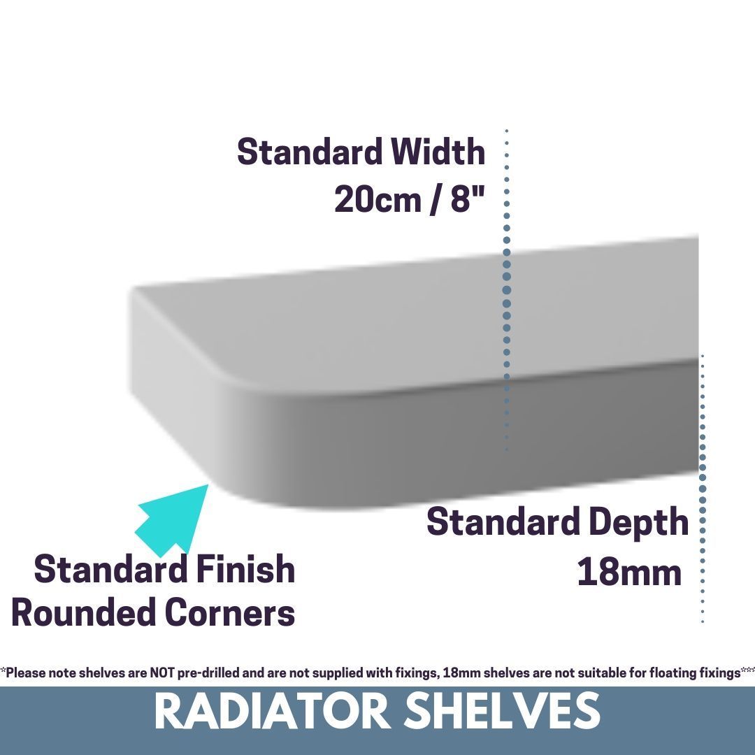 SALE Made to Measure Radiator Top Shelf windowsill White 18 or 28mm Floating Shelves-White-15x82x1.8cm-Distinct Designs (London) Ltd
