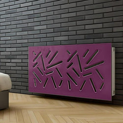 Modern Radiator Heater Cover with STICKS Design GLOSS Finish-Purple-70x70cm-Distinct Designs (London) Ltd