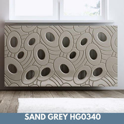 Sophisticated Removable Radiator Heater Cover with bold GALAXY Design HIGH GLOSS Finish & Colours-Sand Grey Gloss-70x90cm-Distinct Designs (London) Ltd