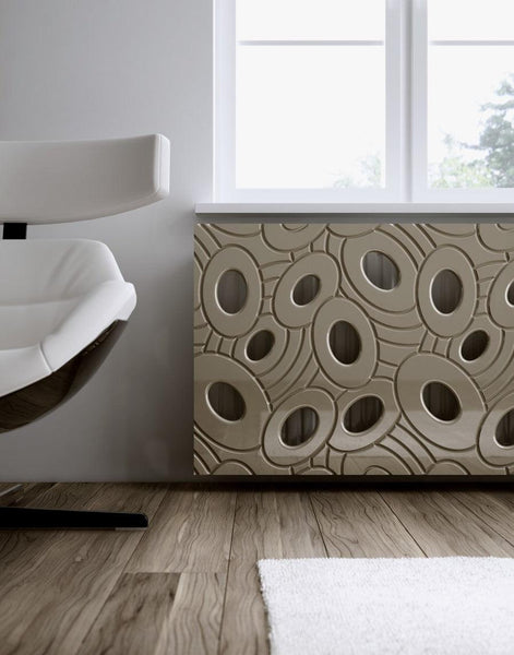 Decorative 3D Textured Feature Wall Panels with Sophisticated Elliptical GALAXY Design-LightGray-4 x 60x60cm / 23x23"-Distinct Designs (London) Ltd