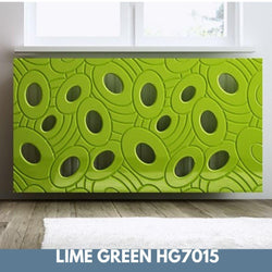 Sophisticated Removable Radiator Heater Cover with bold GALAXY Design HIGH GLOSS Finish & Colours-Lime Green Gloss-70x90cm-Distinct Designs (London) Ltd